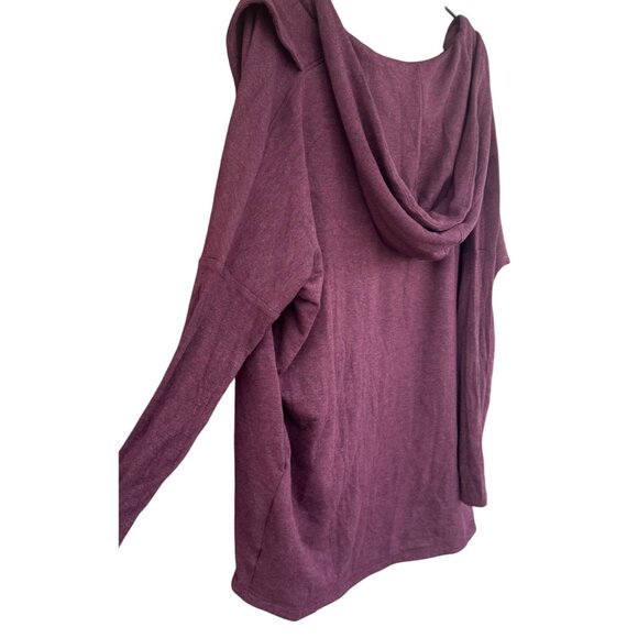 Athleta Purana Large Wrap Sweatshirt Hoodie Oversized Slouchy,Spiced Cabernet - Picture 4 of 11